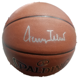 Jerry West Signed Basketball with Lakers Display Case PSA COA