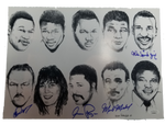 Boxing Caricatures (Chuck Wepner, Aaron Pryor, Michael Spinks, Mark Medal) 10x14 JSA COA