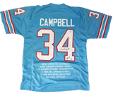 Earl Campbell Signed Oilers Jersey With Stats Sewn-in PSA COA