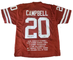 Earl Campbell Signed Longhorns Jersey With Sewn-in Stats JSA COA