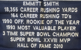 Emmitt Smith Signed Jersey With Career Stats Sewn-in Beckett COA