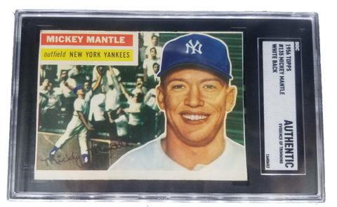 1956 Topps Mickey Mantle White Back Card