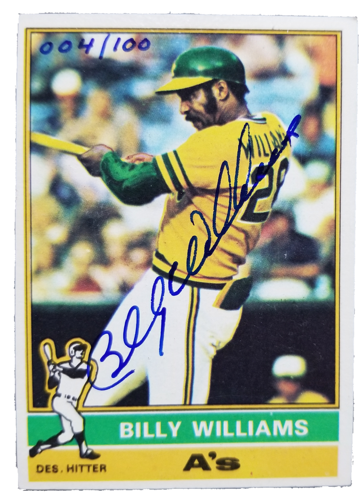 1976 Topps Chewing Gum Billy Williams Autographed Card Oakland A's
