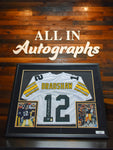 Terry Bradshaw Pittsburgh Steelers Signed Framed Jersey - White Beckett COA