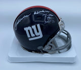 Y.A. Tittle New York Giants Signed Mini Helmet JSA COA