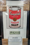 Framed, Signed Andy Warhol Campbell Soup Shadowbox- Authentic Autograph Beckett COA