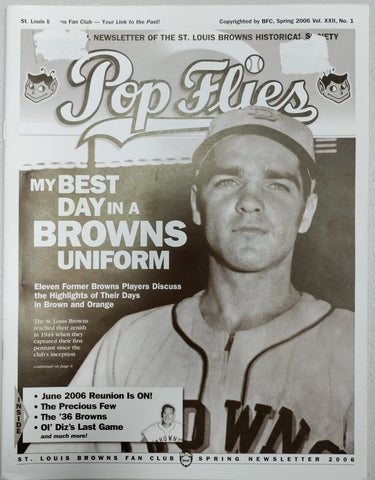 "Pop Flies" STL Browns Fan Club Newsletter Vol. XXII No.1