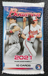Bowman 2021 Baseball Card Pack (10 Cards Per Pack)