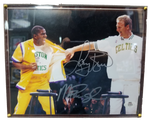 Larry Bird And Magic Johnson Signed Photo Collage ACE COA