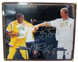 Larry Bird And Magic Johnson Signed Photo Collage ACE COA