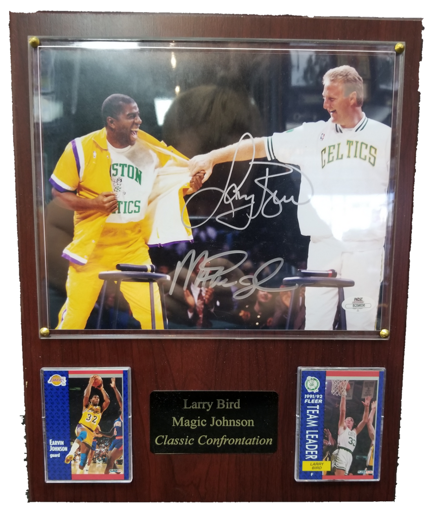 Larry Bird And Magic Johnson Signed Photo Collage ACE COA – All In  Autographs