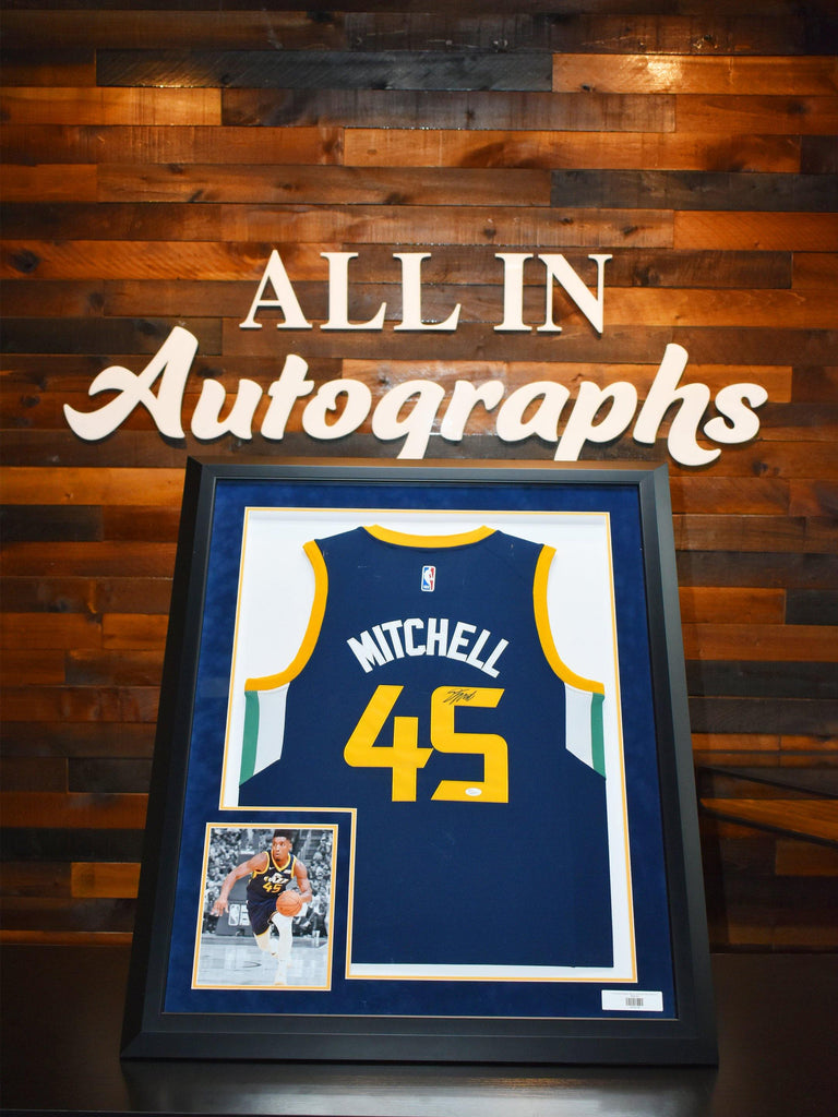 Donovan Mitchell Utah Jazz Signed Framed Jersey - Blue – All In Autographs