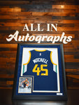 Donovan Mitchell Signed Utah Jazz Jersey Blue Gold 45 with Photo - All In Autographs