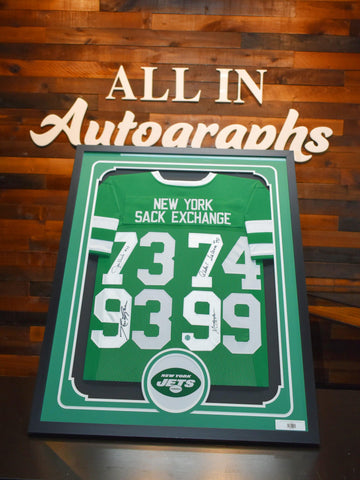 New York Sack Exchange NY Jets 73 Joe Klecko, 74 Abdul Sallam, 93 Marty Lyons, 99 Mark Gastineau All Four Signed - All In Autographs