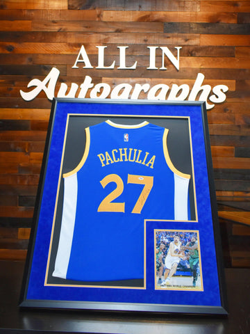 ZaZa Pachulia Warriors Framed Jersey - All In Autographs