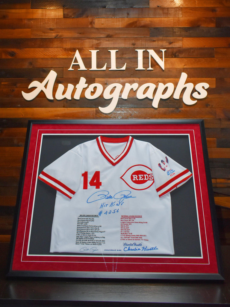 Pete Rose Cincinnati Reds Autographed Framed Jersey - White – All In  Autographs