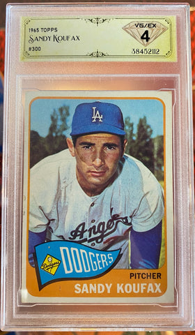 Sandy Koufax Autographed 1965 Topps Card #300 Los Angeles Dodgers