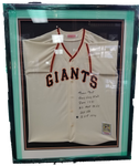 Willie Mays Signed Jersey with Stats Say Hey Authenticated