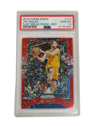 2019 Panini Prizm Joe Ingles Fast Break Prizm Red 99/125 PSA Gem Mint 10 #173