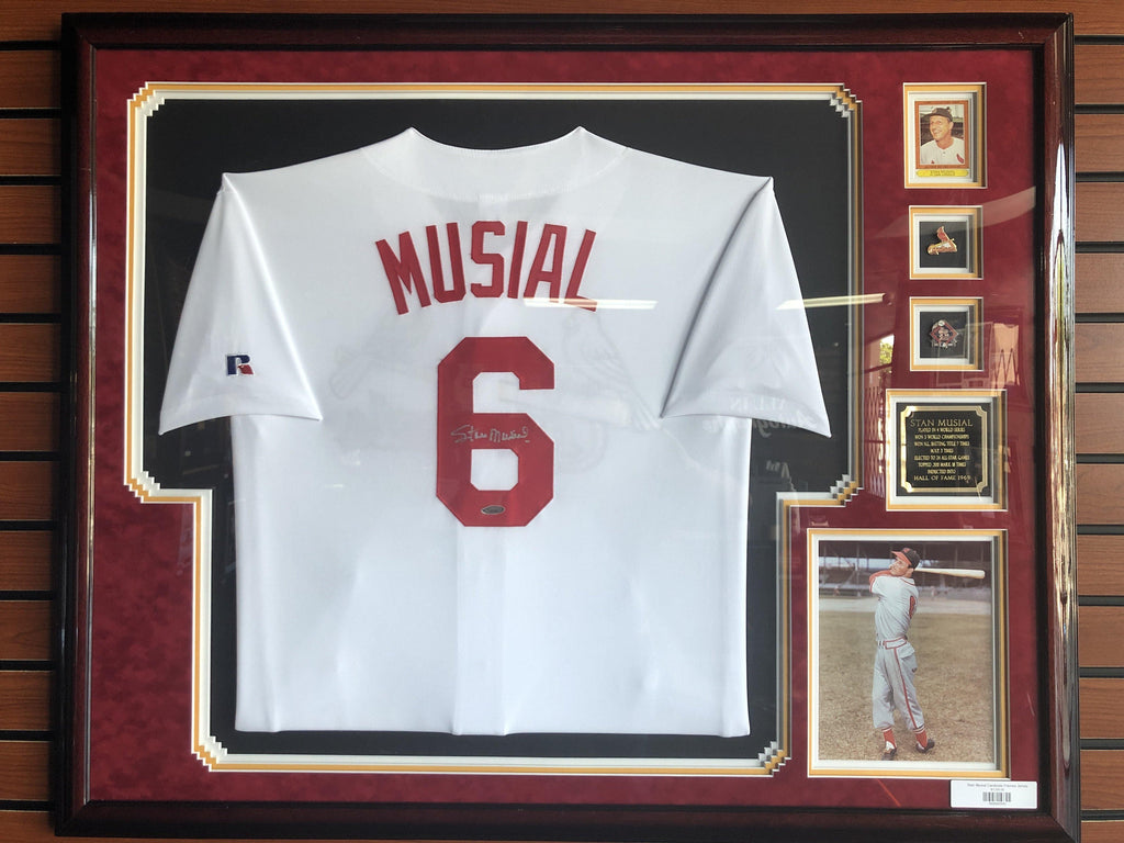 Stan Musial Framed Jersey Musial COA Autographed Signed St. 