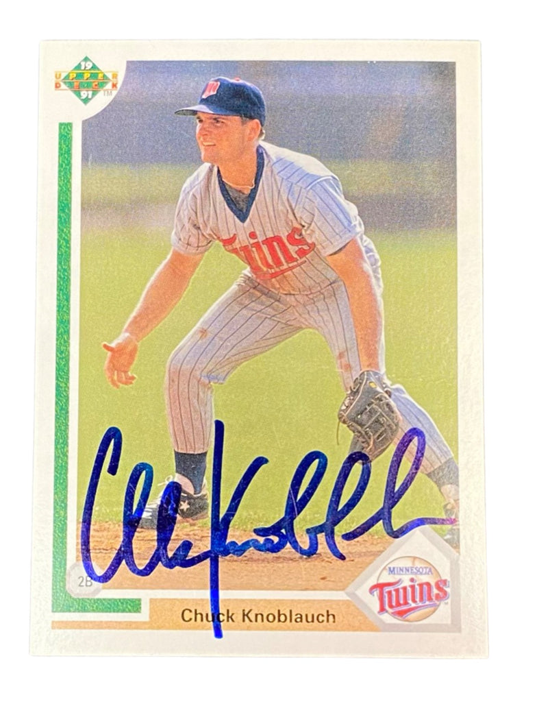 1991 Upper Deck Chuck Knoblauch Minnesota Twins Autographed Card