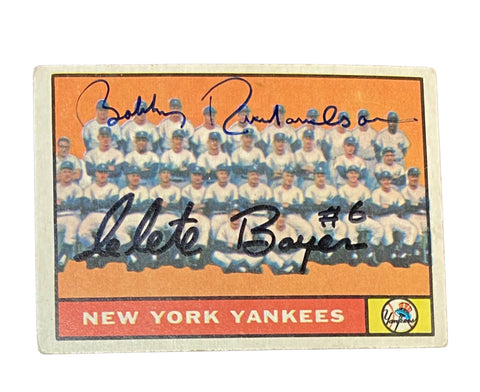 Clete Boyer Signed 1961 Topps New York Yankees Team Card