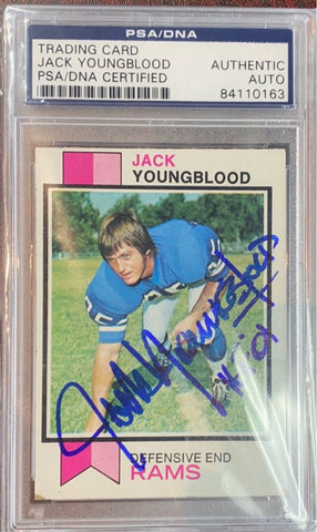 Jack Youngblood - Signed Topps Football 1972 Trading Card #343 COA PSA/DNA