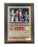 Crosby, Stills, Nash, and Young Signed Photo - Framed 20x30