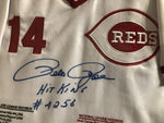 Pete Rose Reds Stats Jersey - Framed - All In Autographs