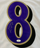 Lamar Jackson Baltimore Ravens Jersey - White - JSA COA