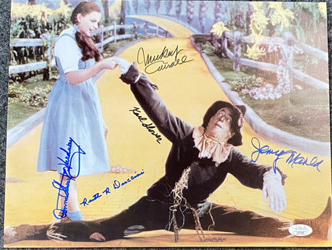 Wizard Of Oz 11x14 Cast signed by Karl Stover, Mickey Carroll, Jerry Marven, and Ruth Duccini