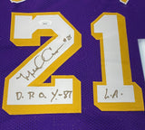Michael Cooper - LA Lakers - Framed Signed Jersey with 8x10 "D.R.O.Y '87" insc.