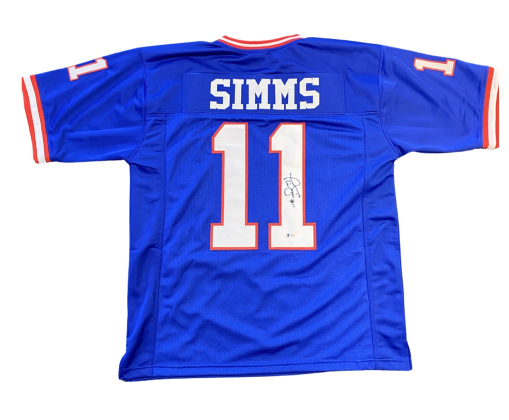 Phil Simms New York Giants Signed Jersey - Blue -Beckett COA – All