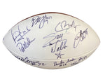 Vince Young Johnny Manziel Pat Mahomes Sr Melvin Gordon Ed Jones Autographed Football