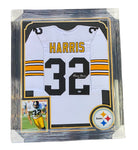 Franco Harris Pittsburgh Steelers Autographed Framed Jersey - White Beckett COA
