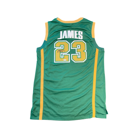 LeBron James Signed High School Jersey (St. Vincent–St. Mary, Canton Ohio) - Green
