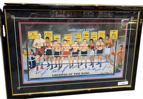 "Legends of The Ring" Lithograph (1 of 500) (8) of the Greatest Boxer Autographs of their time! COA by BECKETT. #A45552