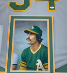 Rollie Fingers - Oakland Athletics - Signed Framed Jersey w/ 8x10 photo "HOF 92" insc.