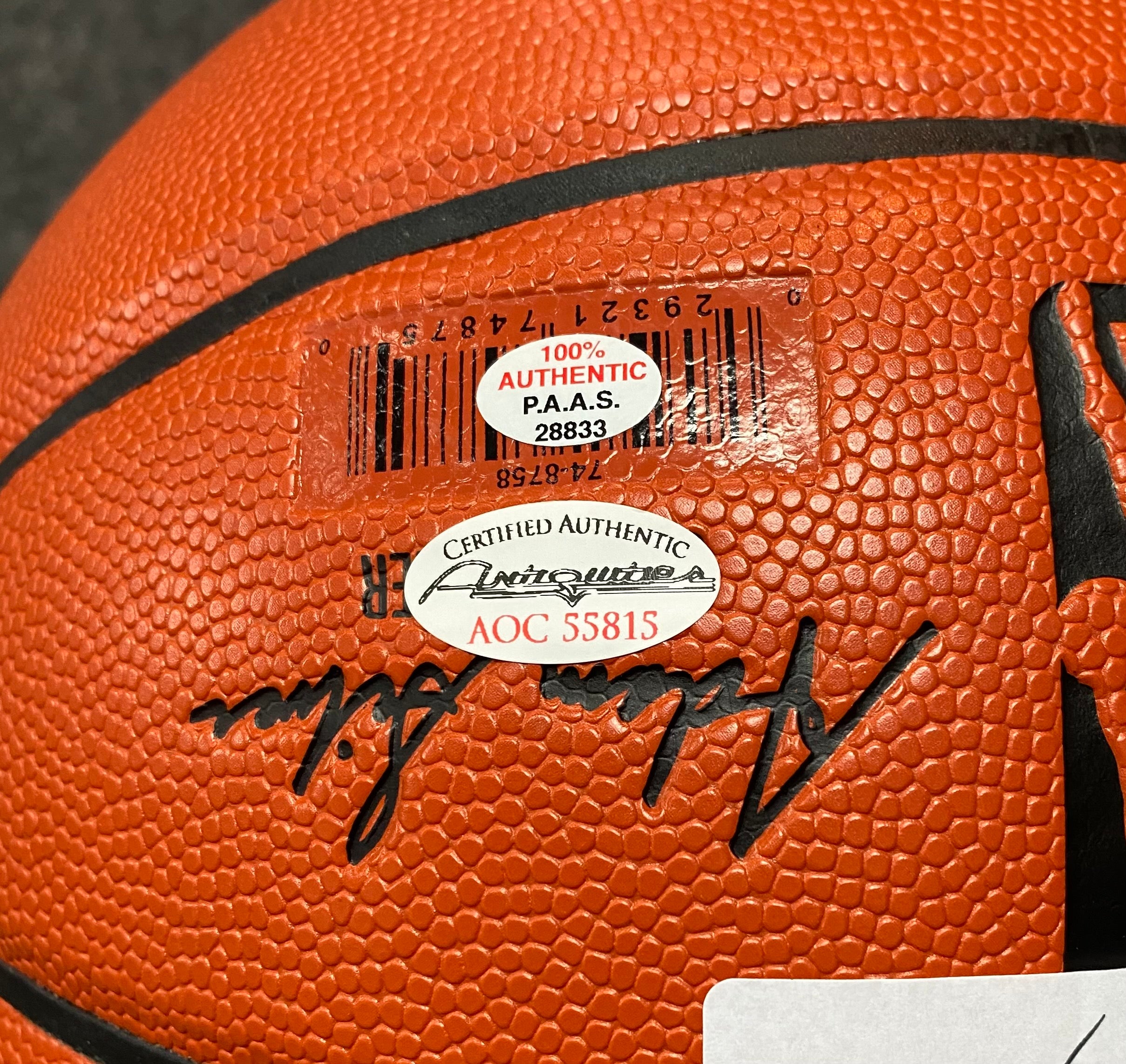 Stephen Curry Autographed 3x Champs Gold Finals Spalding Basketball - BAS
