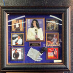 Michael Jackson Autographed Photo in Shadowbox Frame w/ Microphone & Glove