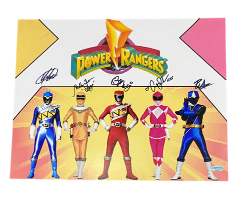 "Power Rangers" 11x14 Photo Cast-Signed by Yoshi Sudarso, Nakia Burrise, Brennan Mejia, Catherine Sutherland & Peter Sudarso Inscribed “Tanya” “Kat”