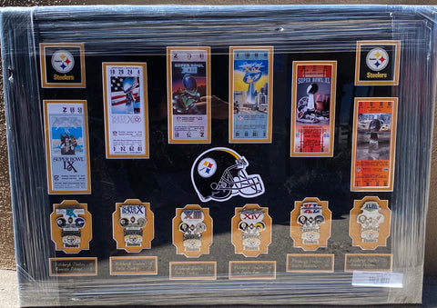 Steelers Super Bowl Pin and Ticket Piece