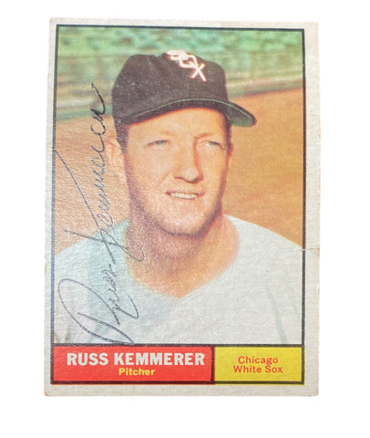 Russ Kemmerer 1961 Topps Baseball Autographed Card