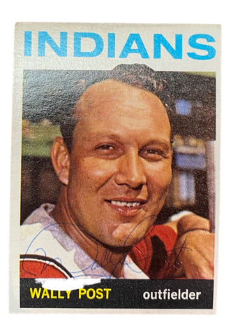 Wally Post 1964 Topps Baseball Autographed Card