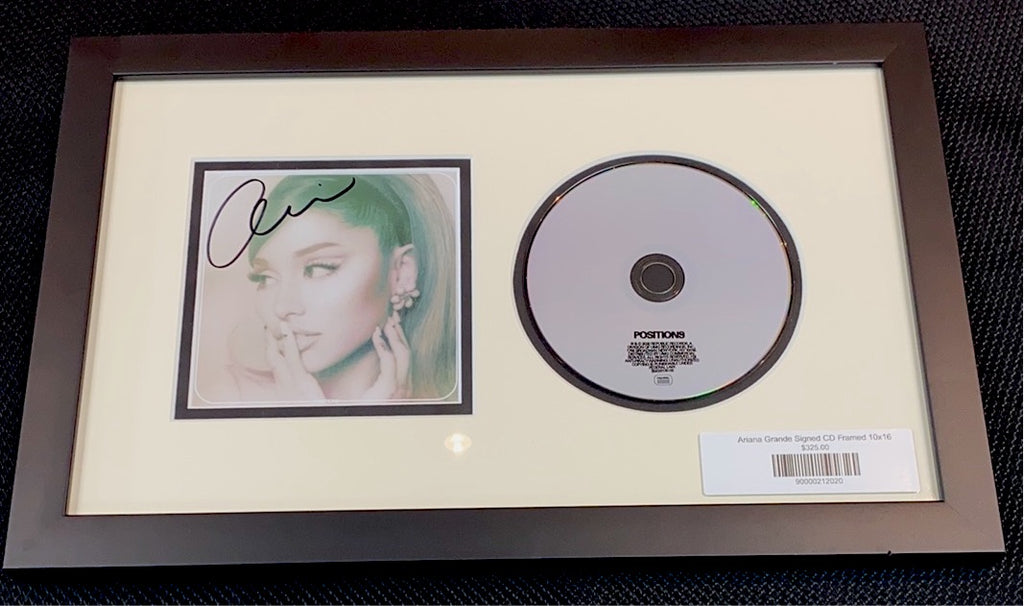 Ariana Grande Signed Autograph Positions Framed Cd Display Ready To Hang!  Rare!