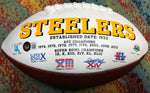 Rocky Bleier Autographed Football with Steelers Logo