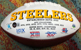 Rocky Bleier Autographed Football with Steelers Logo