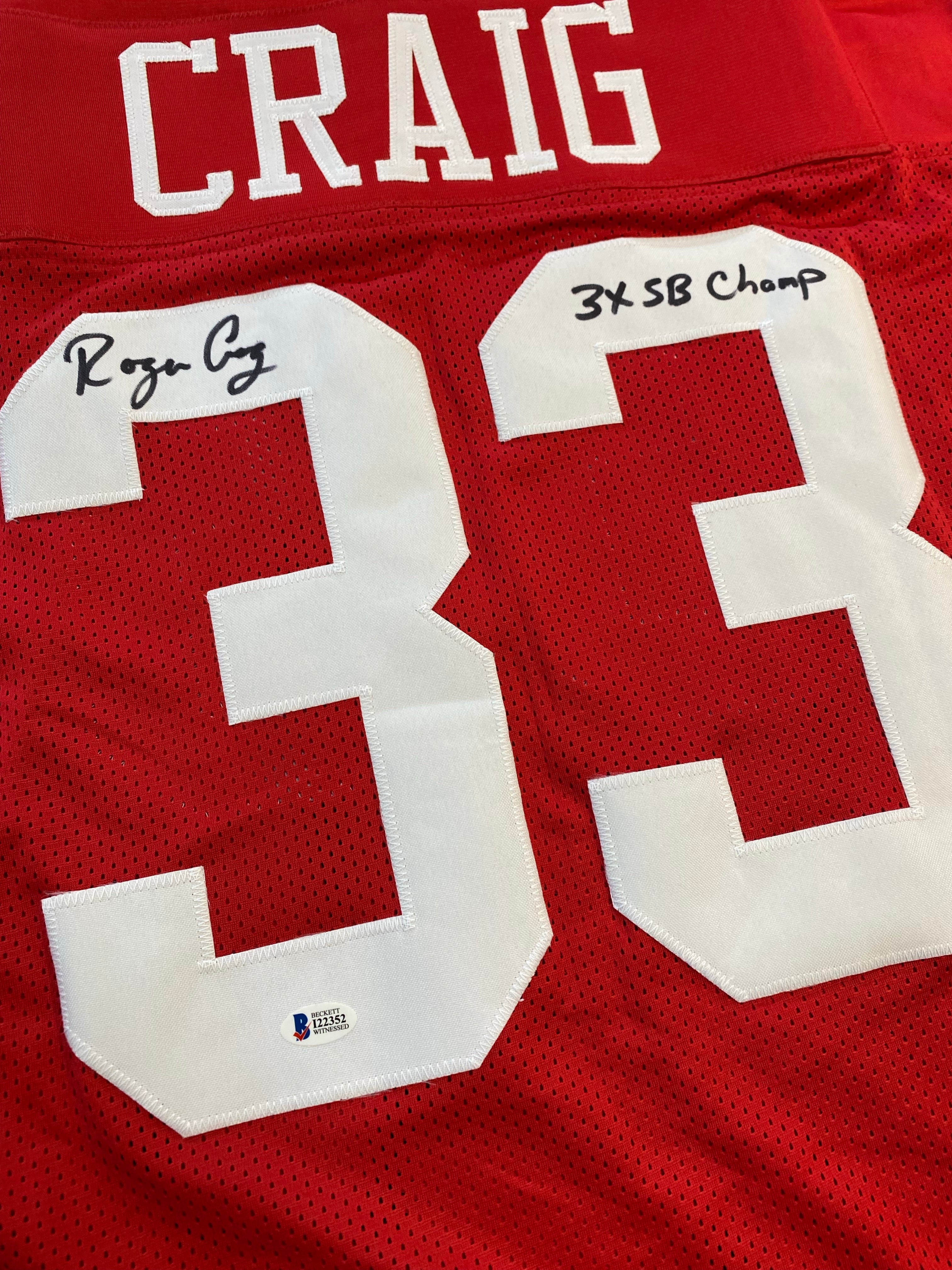 Roger Craig Autographed and Framed Red 49ers Jersey