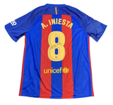 Andrés Iniesta FC Barcelona Autographed Jersey - Blue