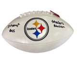Dan Moore Signed Steelers Logo Football Inscribed “Steeler Nation”